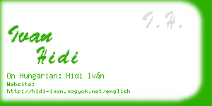 ivan hidi business card